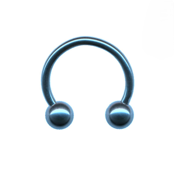 Hufeisen Ring Titan G23 CBR Hellblau Blau