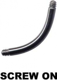 Curved Bar Surgical Steel Silver with Thread