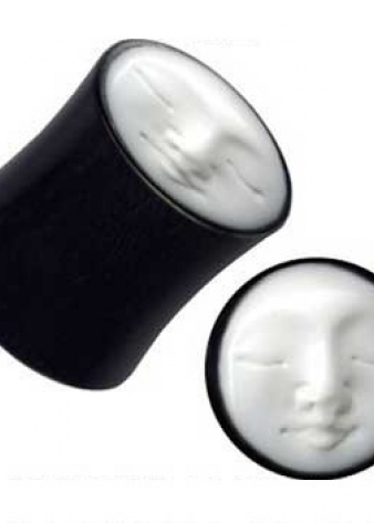 Plug Horn Bone Face Head Dark Black White