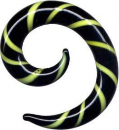 Dehnungsspirale Glas Schwarz Gelb