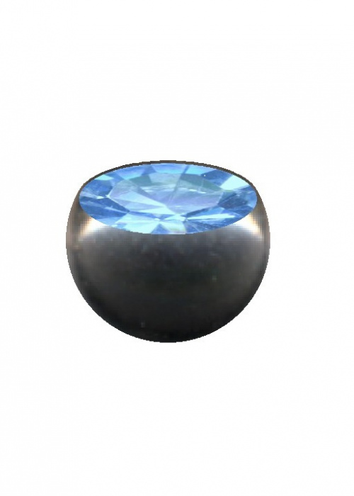 Ball Titanium Silver Crystal Light Blue with Thread