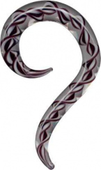 Dehnungsspirale Glas Violett Weiss