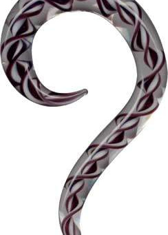 Dehnungsspirale Glas Violett Weiss