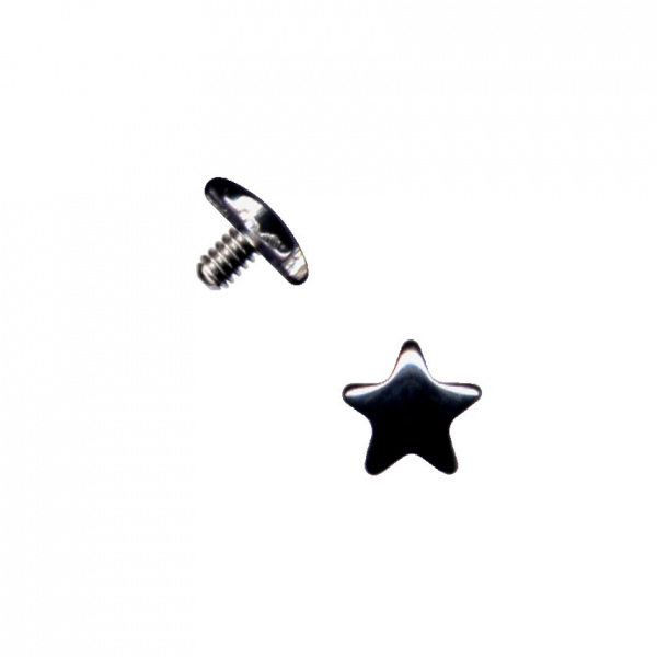 Haut Dermal Anker Aufsatz Chirurgenstahl Stern Silber