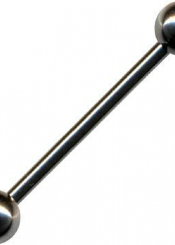 Barbell Straight Piercing Plug  Surigical Steel Dumbbell Silver 
