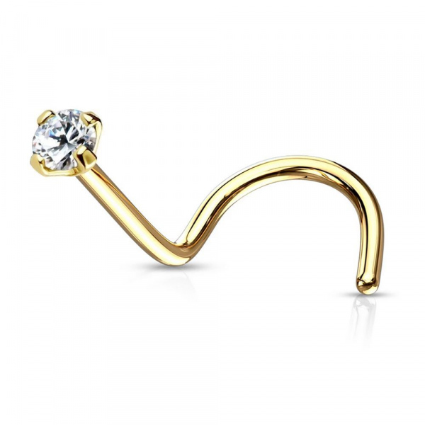 Nasenstecker Gelbgold Gold 585 14 Karat Echt Diamant Stecker