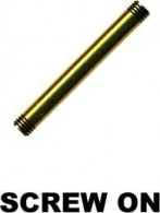Gerader Stab Chirurgenstahl Gold mit Gewinde