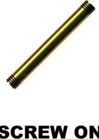 Straight Bar Surgical Steel Gold with Thread