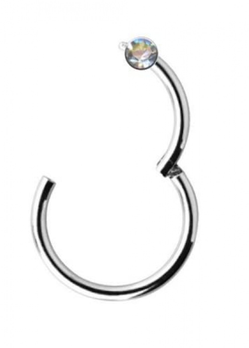 Clicker Silber Chirurgenstahl Kristall Weiss
