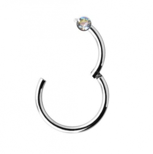 Clicker Silber Chirurgenstahl Kristall Weiss