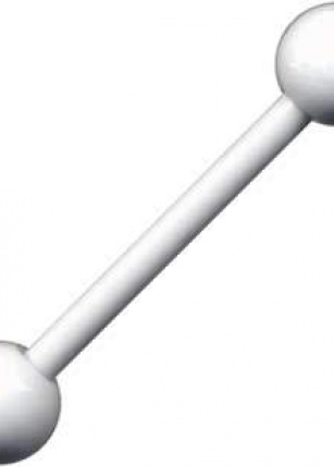 Barbell Straight Piercing Plug  Surigical Steel Dumbbell White