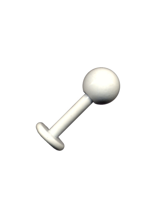 Labret Stud Bioplastic White Ball