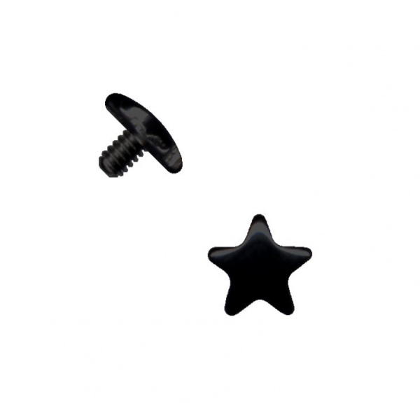 Haut Dermal Anker Aufsatz Chirurgenstahl Stern Schwarz