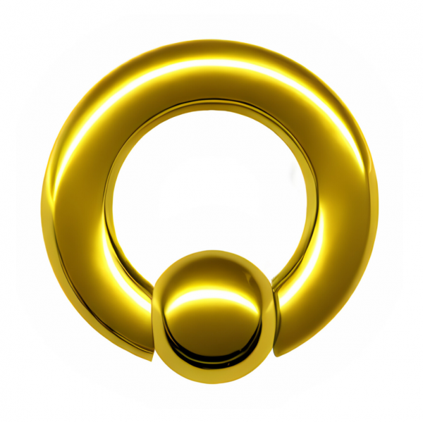 Klemmkugelring XL BCR Chirurgenstahl Gold Gelbgold Poliert