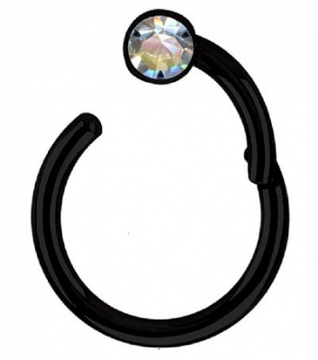 Clicker Schwarz Chirurgenstahl Kristall Weiss