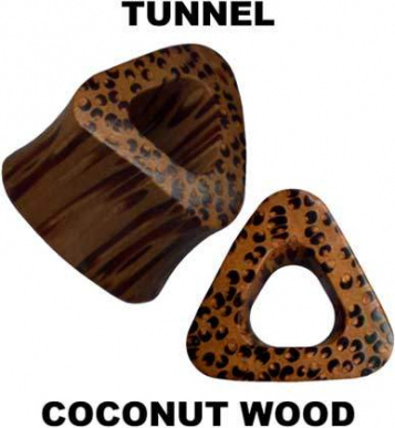 Tunnel Flesh Holz Kokosnuss Eckig Dreieckig Double Flared