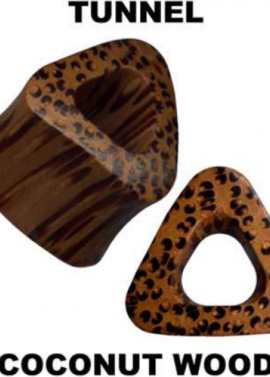 Tunnel Flesh Coconut Wood Triangle Double Flared