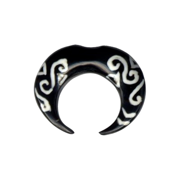 Dehnungssichel Dehnspirale Horn Schwarz Weiss Streifen 4mm