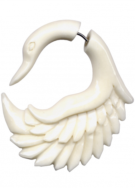 Fake Dehnungssichel Dehnungsspirale Knochen Stahl Weiss Schwan 1,6mm