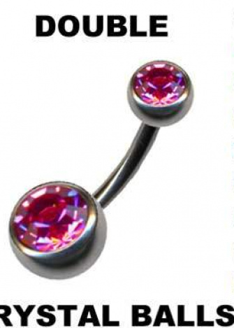 Bananebell Banana Surgical Steel 2 Zirkonia Crystals Pink Rose 