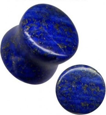 Plug Naturstein Lapislazuli Blau Gold 13mm