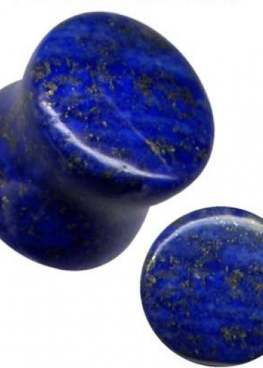 Plug Natural Stone Lapis Lazuli Blue Gold 13mm