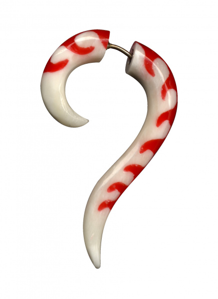 Fake Dehnungssichel Dehnungsspirale Knochen Stahl Weiss Rot 1,6mm