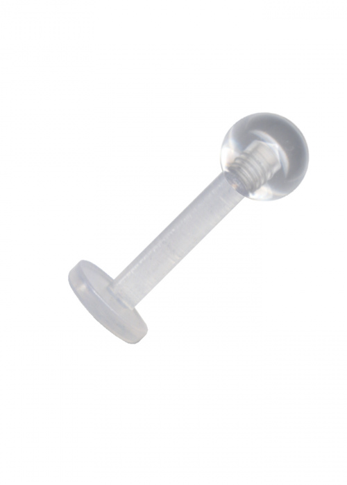 Labret Stud Bioplastic Clear Transparent Ball