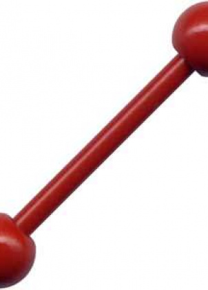 Barbell Straight Piercing Plug  Surigical Steel Dumbbell Red