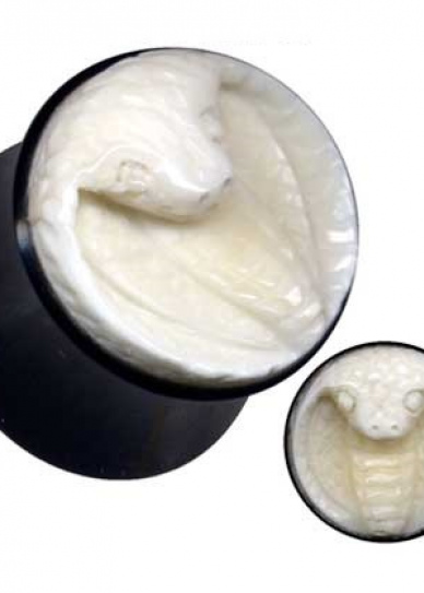 Plug Horn Bone 3D Cobra Snake Dark Black White (2)