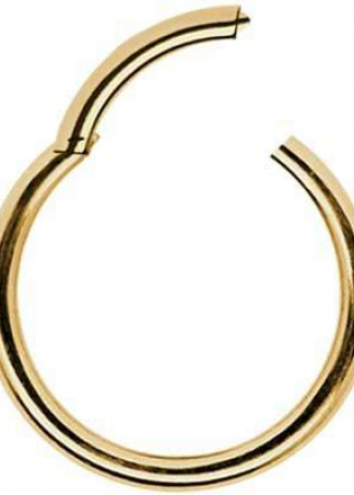 Clicker Hinged Ring Real Yellow Gold 750 18K Nose Ring Earring  