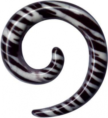 Dehnungsspirale Acryl Zebra Schwarz Weiss