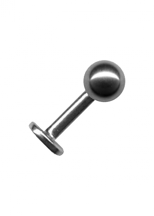 Labret Stud Titanium Silver crystal White Clear