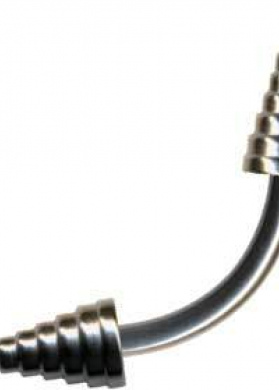 Banana Surgical Steel Silver Curved Barbell Pointed Grooved