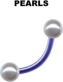 Banane Chirurgenstahl Lavendel Curved Barbell Perlen