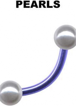 Banana Surgical Steel Lavender Curved Barbell Pearls