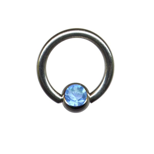 Klemmkugelring BCR Titan Silber Kristall Hellblau Blau