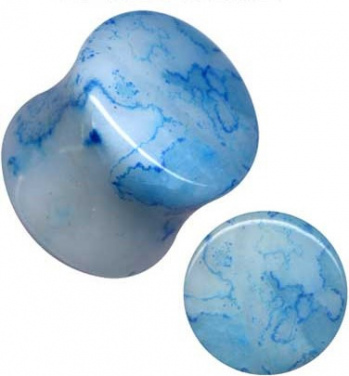 Plug Natural Stone Light Blue Agate 13mm