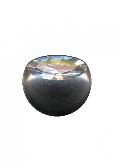 Ball Titanium Silver Crystal White Clear with Thread