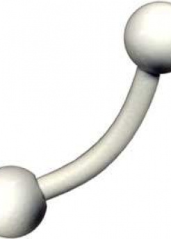 Banana Surgical Steel White Curved Barbell