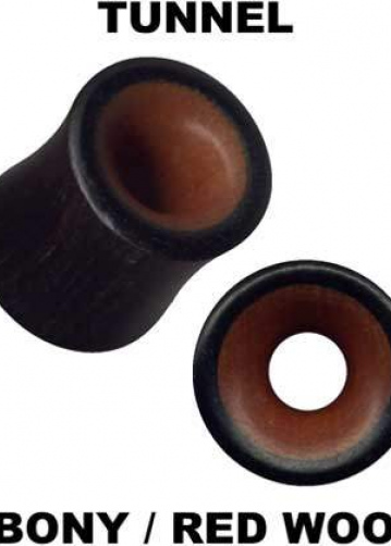 Tunnel Flesh Wood Ebony Red Double Flared