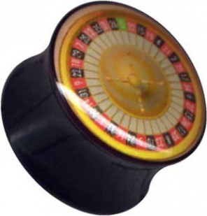 Plug Acryl Roulette Schwarz Casino 16mm