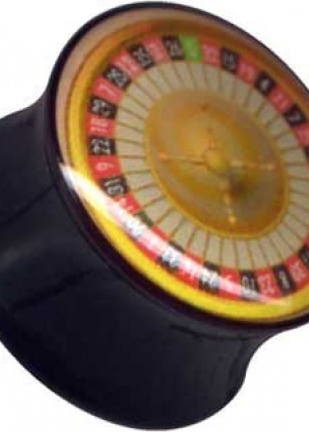 Plug Acrylic Casino Roulette Black 16mm