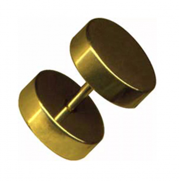 Fake Plug Chrirurgenstahl Gold poliert 1,2mm