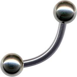 Banane Chirurgenstahl Silber Curved Barbell