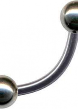Banana Surgical Steel Silver Curved Barbell