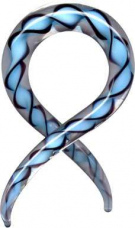 Dehnungsspirale Glas Transparent Hellblau Schwarz