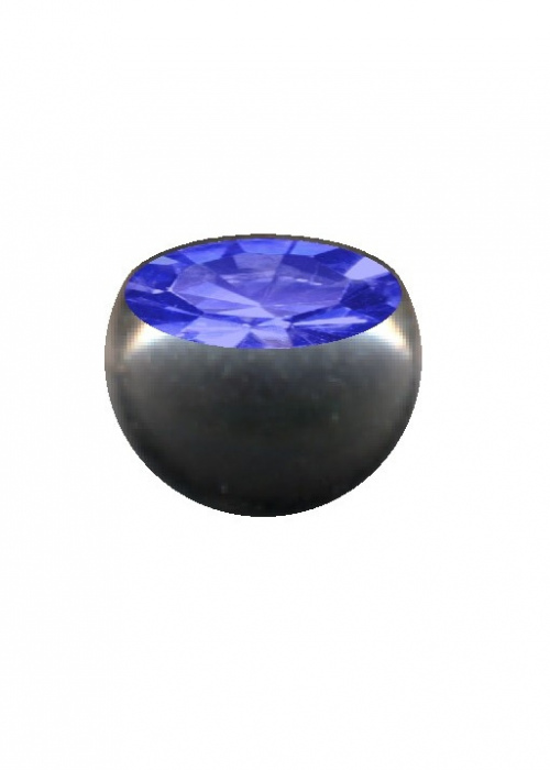 Ball Titanium Silver Crystal Dark Blue with Thread