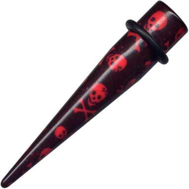 Dehnungsstab Acryl Schwarz Rot Totenkopf