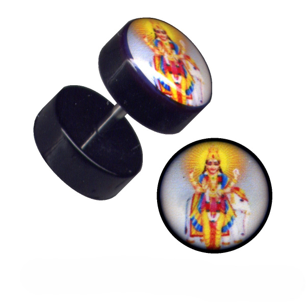 Fake Plug Acryl Chrirurgenstahl Hindu Gott 1,2mm